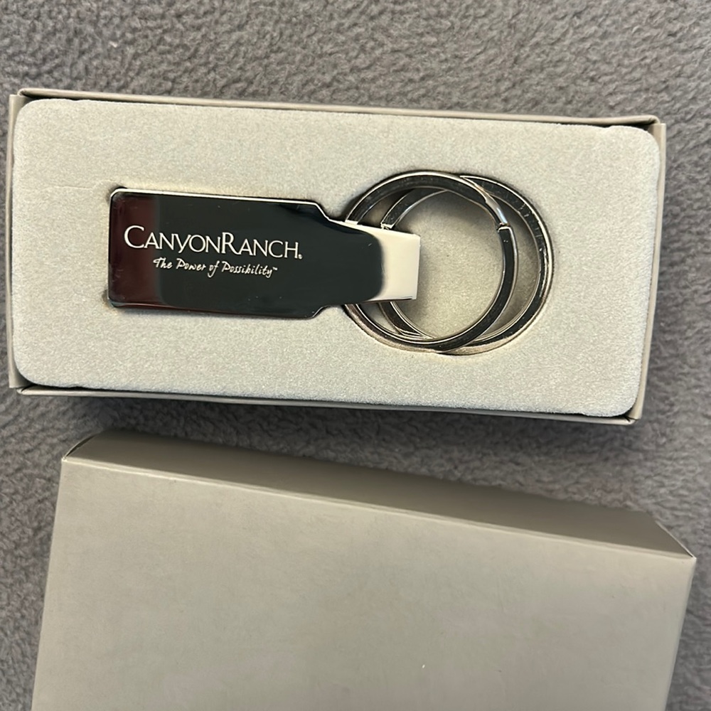 Canyon Ranch Silvertone Keychain, NWOT